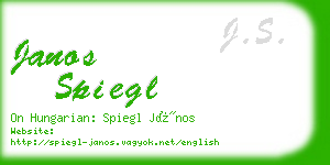 janos spiegl business card